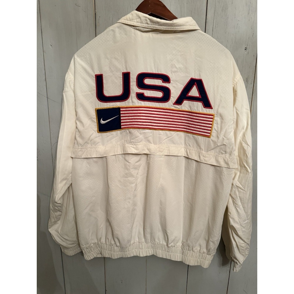 Nike USA‎ Olympic Track & Field Team Windbreaker Full Zip Jacket SZ Med Vintage